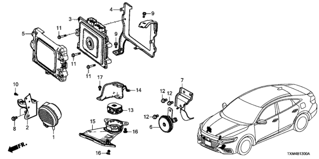 2021 Honda Insight  Horn Assembly Diagram for 38100TXMA02