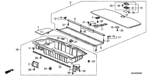2012 Honda Pilot Clip, Garnish (Seal) Diagram for 91560STKA01