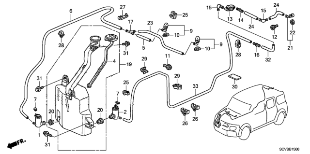 2011 Honda Element  Tube, FR. Washer (220MM) Diagram for 76851S3MA01