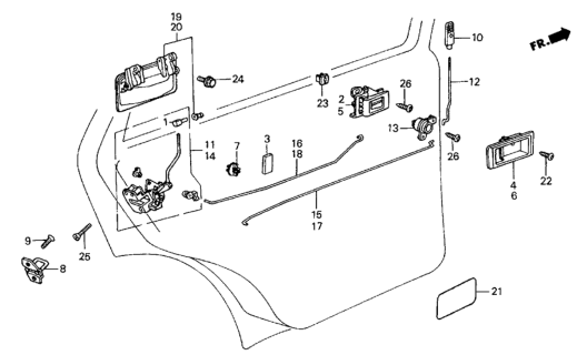 1987 Honda Civic Handle Assy., L. Inside *B49L*Lock) (FAIR BLUE) Diagram for 75520SB4004ZF
