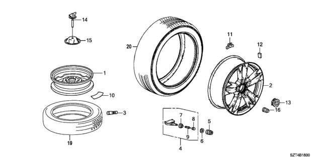 2011 Honda CR-Z  Cap, Aluminum Wheel Center Diagram for 44732SMGG00