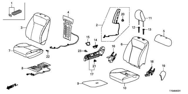 2018 Honda HR-V  Pad, Right Front Diagram for 81137T7WA11