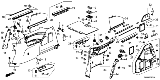 2021 Honda Odyssey  Clip, Door Lining (Apple Green) Diagram for 91560SZW003