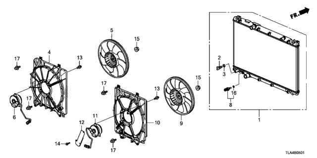 2019 Honda CR-V  Motor, Cooling Fan Diagram for 386165PHA01