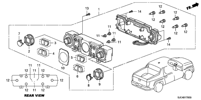 2008 Honda Ridgeline  Knob Assy. C *NH574L* (TU WARM GRAY) Diagram for 79604SJCA01ZA