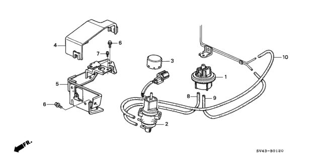 1996 Honda Accord  Cover Diagram for 36201P0BA01