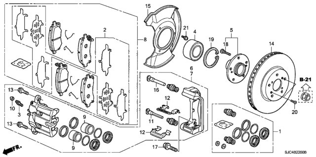 2010 Honda Ridgeline  Set, Pad Front (17In, 28T) Diagram for 45022SJCA02