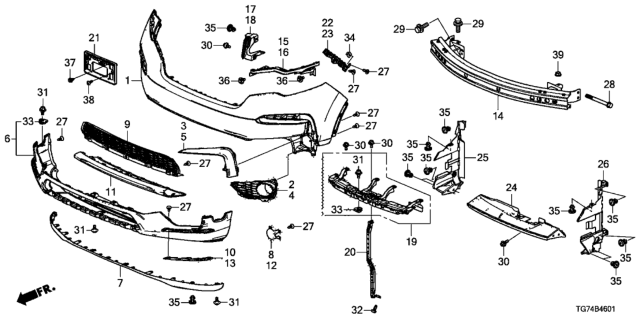 2019 Honda Pilot  Bolt-Washer (8X30) Diagram for 90110TK4A00