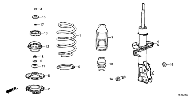 2018 Honda HR-V  Nut, FR. Damper Diagram for 90215TM6003