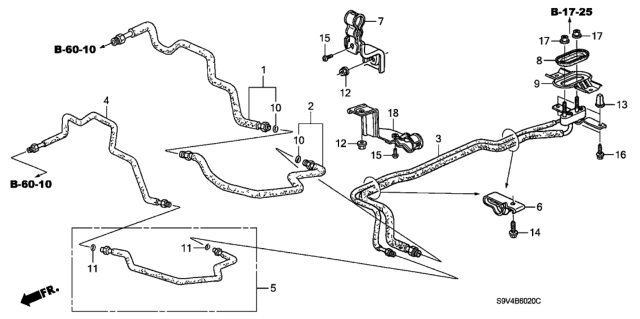 2007 Honda Pilot Pipe A, Rear Suction Diagram for 80312S3VA50