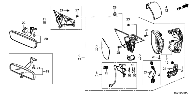 2019 Honda Insight  SET R, HOUSING Diagram for 76205TXMA21