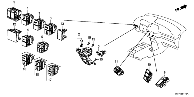 2018 Honda Odyssey  Switch Assy., Brake Hold Diagram for 35356THRA01