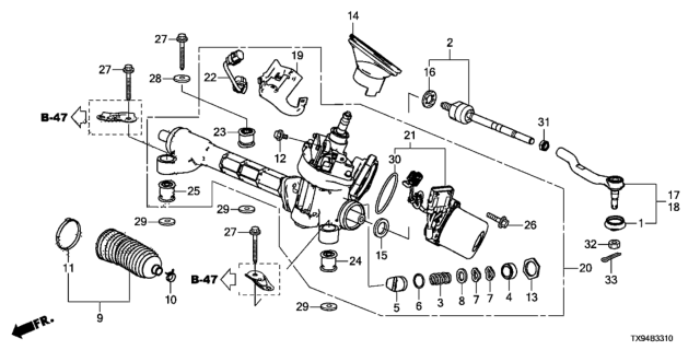 2013 Honda Fit EV  Bracket, Motor Connector Diagram for 53572TX9A01
