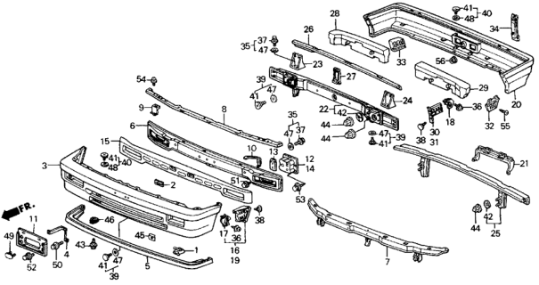 1991 Honda Civic  Bolt Assy., Bumper Diagram for 90130SH3010