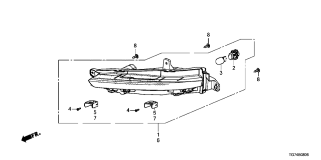 2021 Honda Pilot  LIGHT ASSY., R. FR. TURN Diagram for 33300TG7A21
