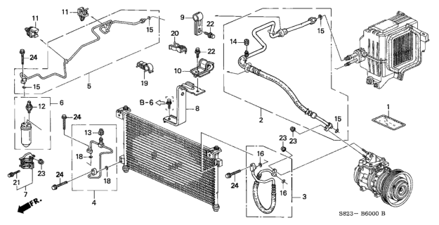 2002 Honda Accord Pipe, Condenser Diagram for 80331S84A01