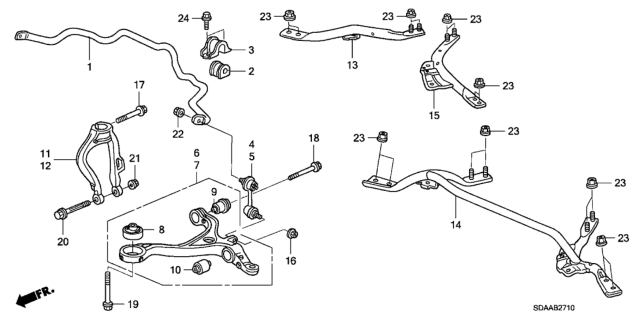 2007 Honda Accord Bolt, Flange (12X87) Diagram for 90118SDAA00