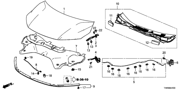 2020 Honda Odyssey  Wire Assembly, Hood Diagram for 74130THRA00