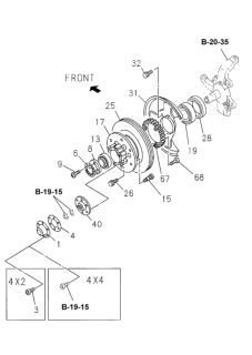 2001 Honda Passport  Bearing, Front Hub Axle (Inner) Diagram for 8942588190