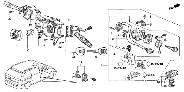 2003 Honda Odyssey  Cylinder Se (Light Fern Green) Diagram for 06350S0XA53ZANI