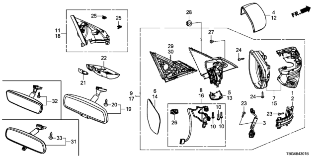 2018 Honda Civic  Skullcap (Crystal Black Pearl) Diagram for 76201TBAA11ZF