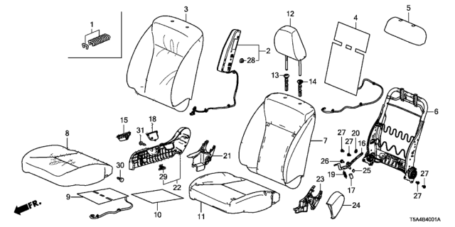 2016 Honda Fit Cover, R. Outer-Reclining (Inner) *NH900L* (NEUTRAL BLACK) Diagram for 81237T5RA01ZA