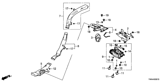 2020 Honda Accord Hybrid Frame, Fan Diagram for 1D3406C2A00