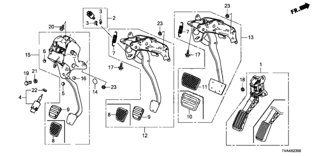 2018 Honda Accord Spring, Pedal Return Diagram for 46530TVAA81