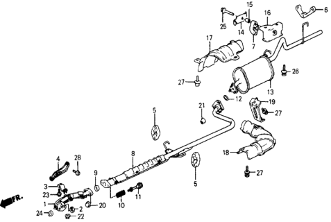 1984 Honda Civic  Muffler, Exhuast Diagram for 18307SB6023