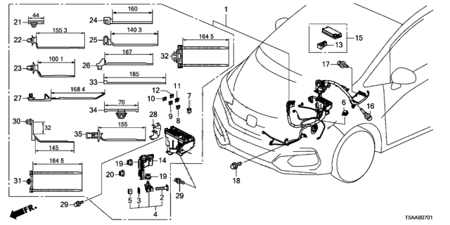 2019 Honda Fit Cover, Relay Block (Upper) (4P) Diagram for 38182TM8003