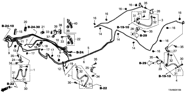 2014 Honda Accord  Bracket, Brake Pipe Diagram for 46398T3VA00