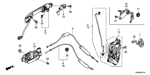 2016 Honda Fit  Rod Set, L. FR. Door Latch Diagram for 72153T5A305