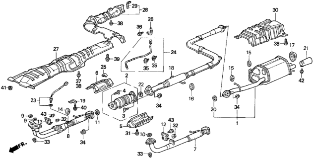 1992 Honda Prelude  Pipe B, Exhuast Diagram for 18220SS0A20