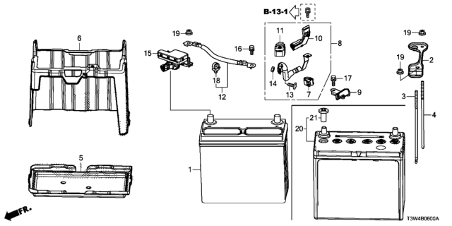 2015 Honda Accord Hybrid  Cable Assembly, Battery Ground Diagram for 32600T3ZA00