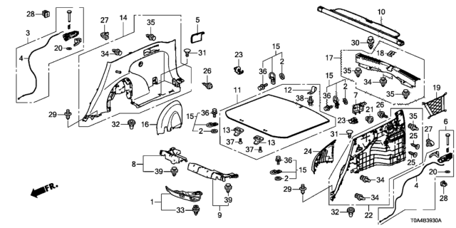 2014 Honda CR-V  Clip, Cowl Top Diagram for 91505SL0003