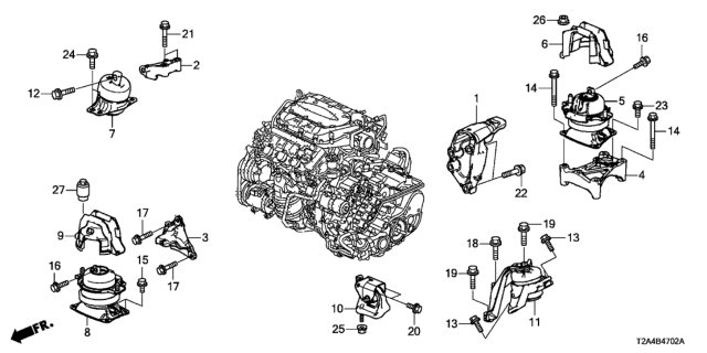 2015 Honda Accord  Bolt, Flange 12X45 Diagram for 90164T2GA01