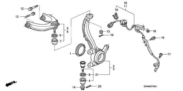 2005 Honda Accord Bolt, Flange (10X78) Diagram for 90172SDAA00