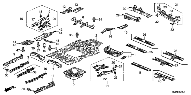 2016 Honda Odyssey  Sill, L. FR. Inside Diagram for 65190TK8316ZZ