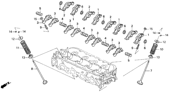 1996 Honda Odyssey  Valve, In. Diagram for 14711P0D000