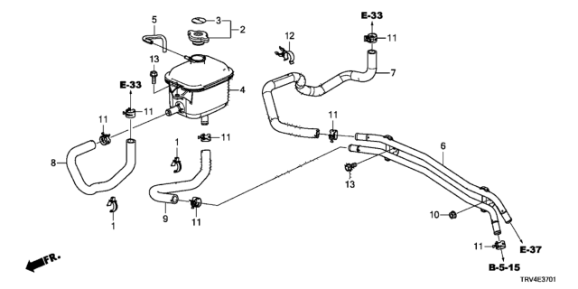 2018 Honda Clarity Electric Hose, Chg Inlet Diagram for 1J5515WPA01