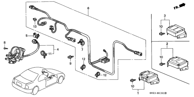 1996 Honda Accord  Wire Harness, SRS Main Diagram for 77961SV4A82