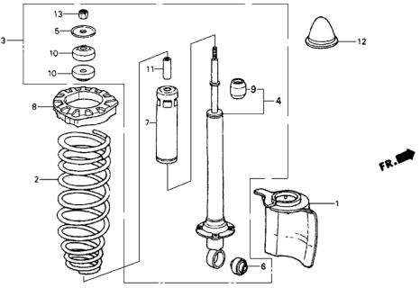 1985 Honda CRX Shock Absorber Unit, Rear (Showa) Diagram for 52611SB2604