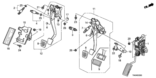2008 Honda Accord  Spring Assy., Pedal Return Diagram for 46530TL3J81