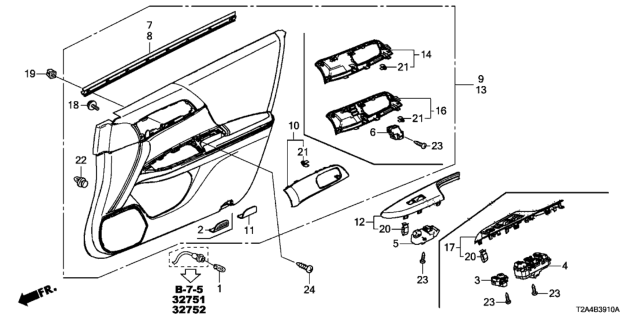 2014 Honda Accord Base Comp*NH167L* Diagram for 83592T2AA01ZA
