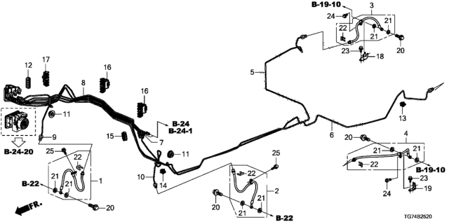 2017 Honda Pilot  Pipe V, Brake Diagram for 46375TG7A01