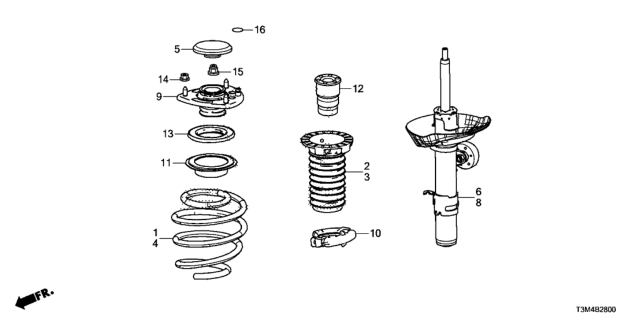 2017 Honda Accord Spring, Left Front Diagram for 51406T3LA11