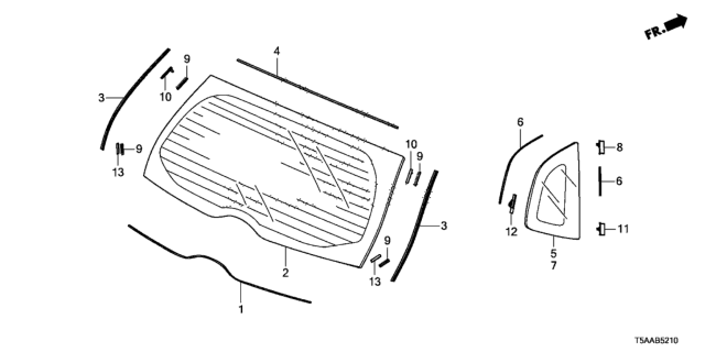 2019 Honda Fit Rubber, Windshield Dam (C) Diagram for 73127TY0000