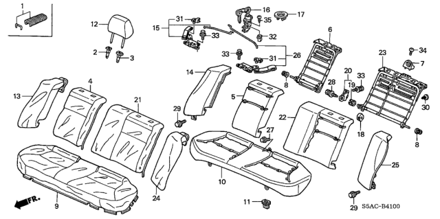 2005 Honda Civic  Guide, Headrest Lock *NH361L* (CF GRAY) Diagram for 81144S0AJ01ZJ
