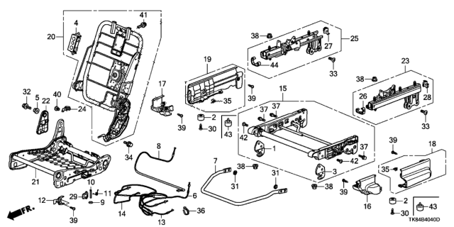 2011 Honda Odyssey  Bolt M8X20 Diagram for 81691TK8A01