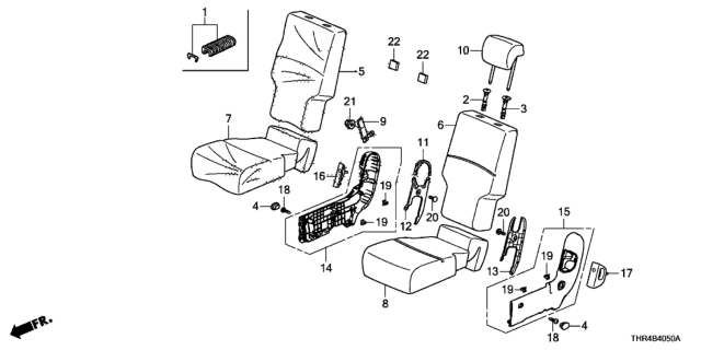 2020 Honda Odyssey Cover, Center Seat Reclining *YR507L* (L) (SHADOW BEIGE) Diagram for 81958THRA21ZA